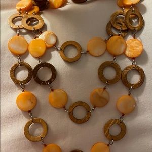 58 inch - disks & circles pattern in honey yellow and light brown colours